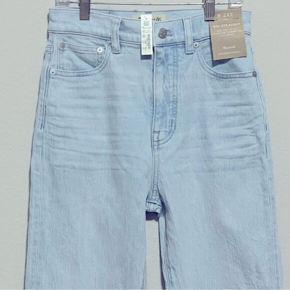 Madewell NWT The Tall '90s Straight Jeans Size 24T in Ward Wash | High Rise - Picture 9 of 13